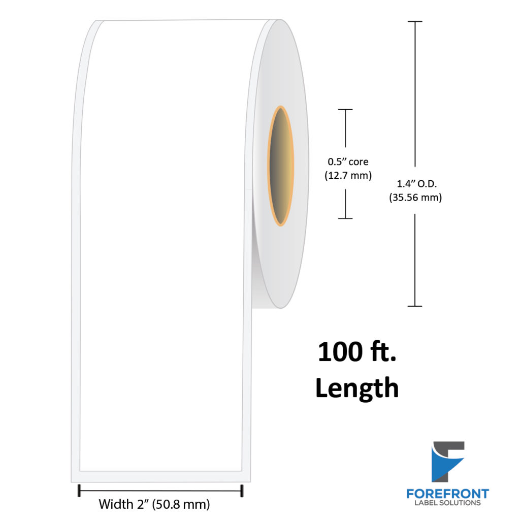 2" Continuous Archival Receipt Paper - 100 ft. (50-Pack)