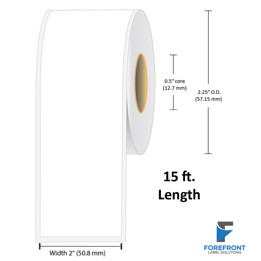 2" Continuous Premium Durable Receipt Paper - 15 ft. (50-Pack)