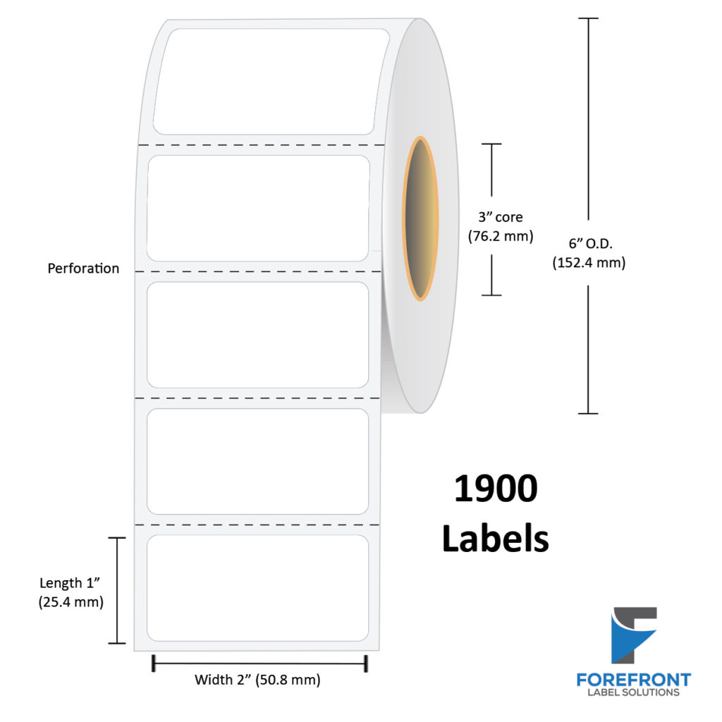 2" x 1" Chemical Label - 1900 Labels